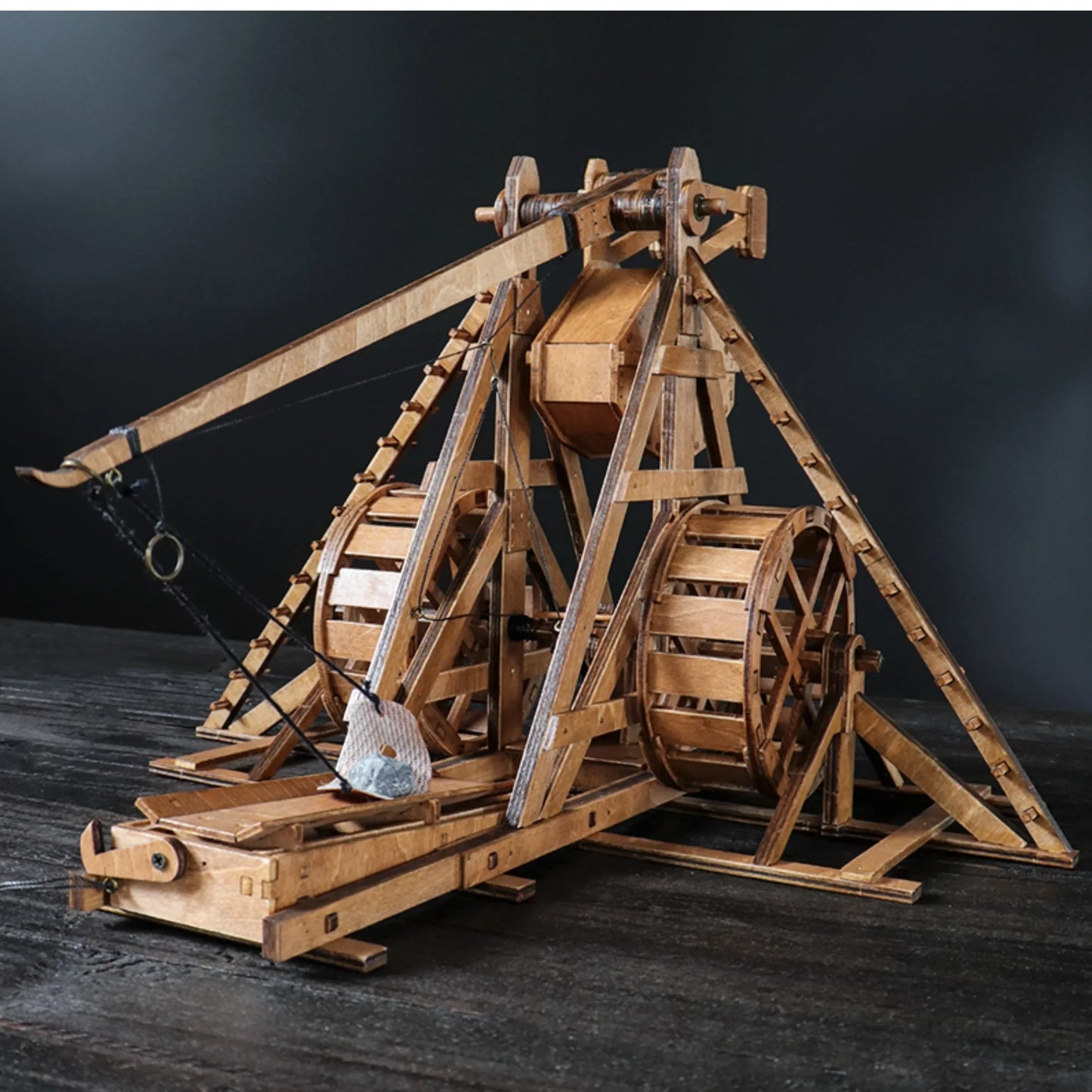 DIY Trebuchet, Ancient Siege Model - Wooden 3D Puzzle - 1:48 Rotary Counterweight