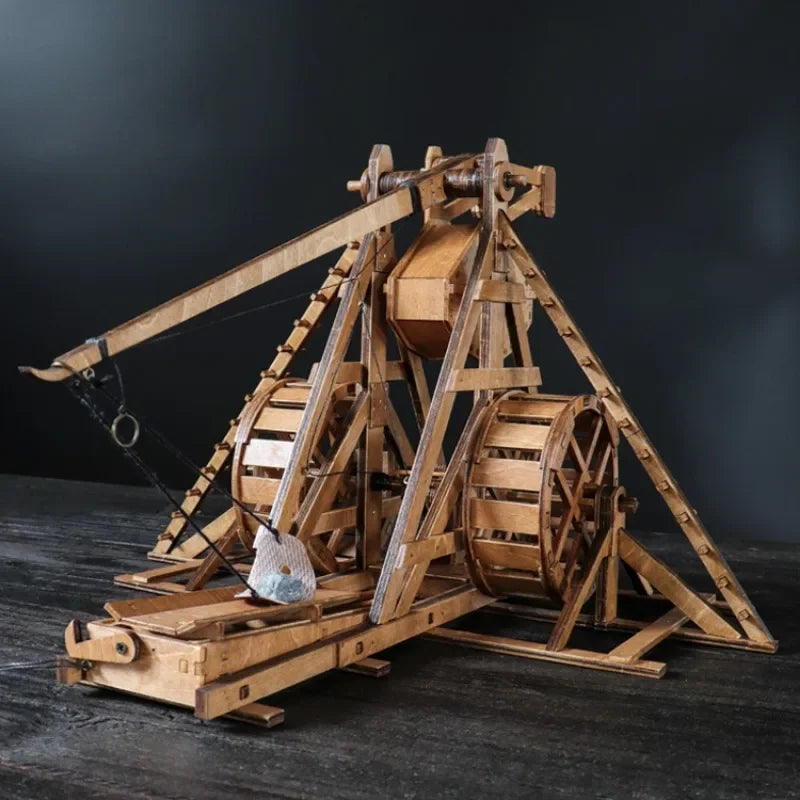 DIY Trebuchet, Ancient Siege Model - Wooden 3D Puzzle - 1:48 Rotary Counterweight