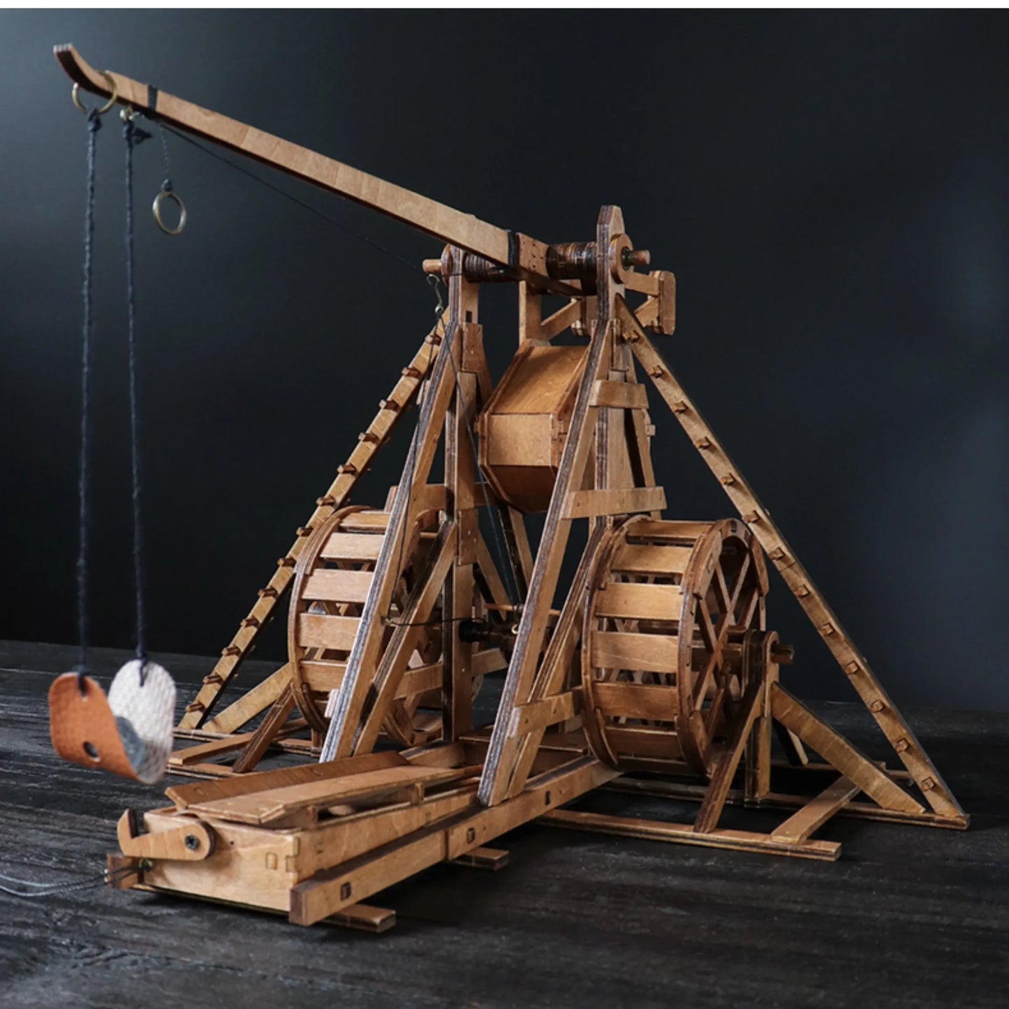 DIY Trebuchet, Ancient Siege Model - Wooden 3D Puzzle - 1:48 Rotary Counterweight