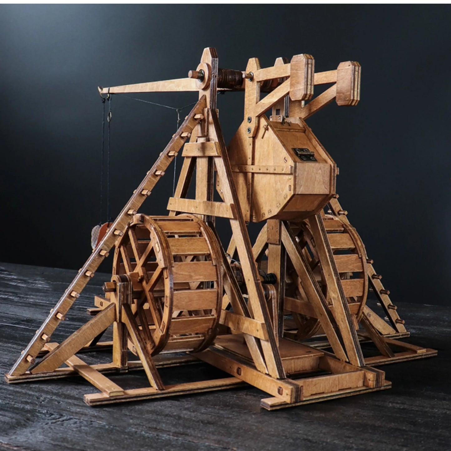 DIY Trebuchet, Ancient Siege Model - Wooden 3D Puzzle - 1:48 Rotary Counterweight