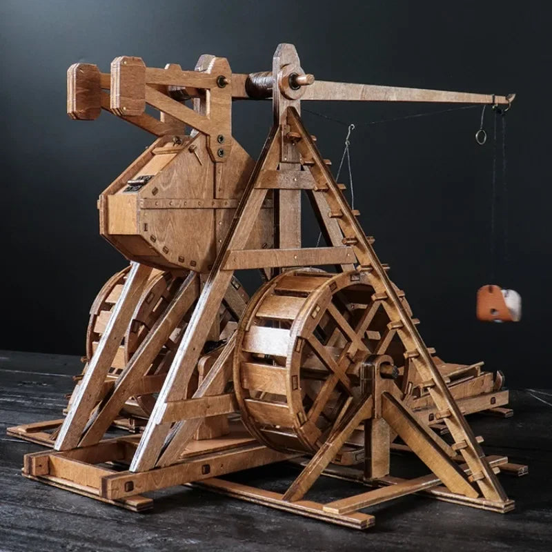 DIY Trebuchet, Ancient Siege Model - Wooden 3D Puzzle - 1:48 Rotary Counterweight